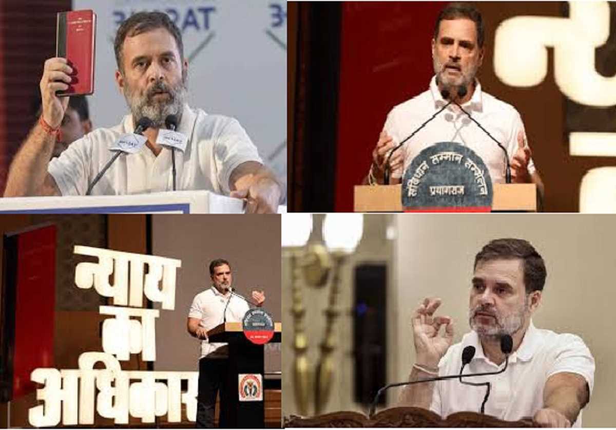 संविधान पर फिर फंसी बीजेपी, राहुल ने उठा दिए बड़े सवाल